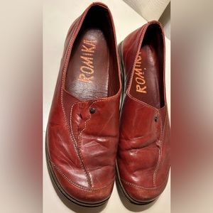 Women’s Romika Shoes (size 10.5) - Red Leather Flats
